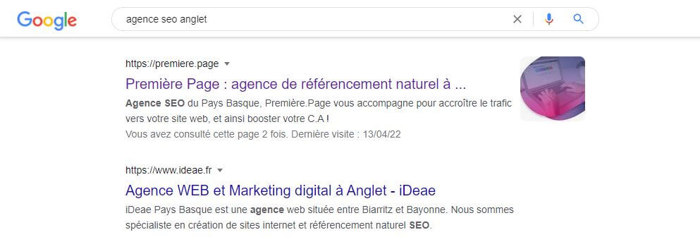 Résultats de recherche en SEO