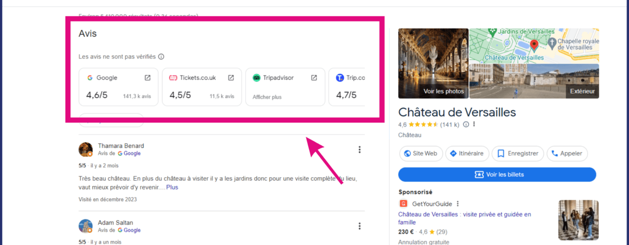 nouveaux avis google